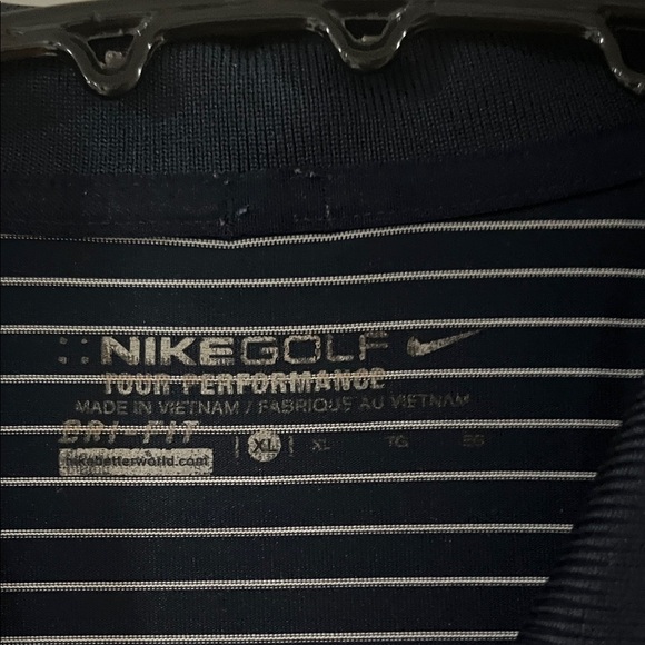 Nike Men's Polo Shirt - Blue and White Stripes - Picture 2 of 6